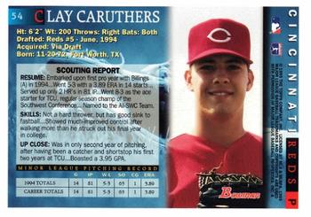 1995 Bowman #54 Clay Caruthers Back