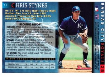 1995 Bowman #77 Chris Stynes Back