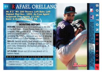 1995 Bowman #89 Rafael Orellano Back
