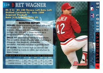1995 Bowman #128 Bret Wagner Back