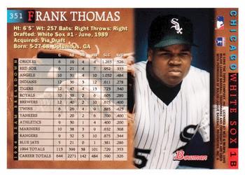 1995 Bowman #351 Frank Thomas Back
