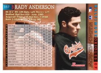 1995 Bowman #357 Brady Anderson Back