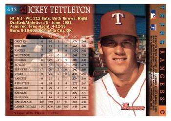 1995 Bowman #433 Mickey Tettleton Back