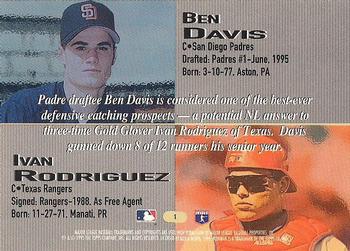 1995 Bowman's Best #1 Ben Davis / Ivan Rodriguez Back