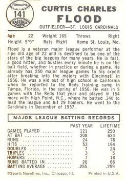 1960 Leaf #141 Curt Flood Back