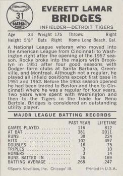 1960 Leaf #31 Rocky Bridges Back