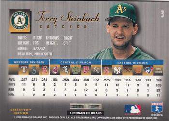 1995 Select Certified #3 Terry Steinbach Back
