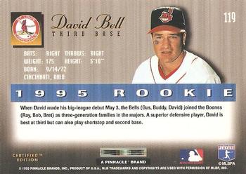 1995 Select Certified #119 David Bell Back