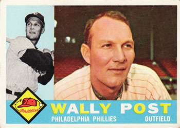 1960 Topps #13 Wally Post Front