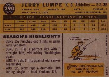 1960 Topps #290 Jerry Lumpe Back