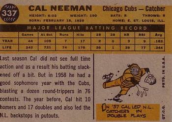 1960 Topps #337 Cal Neeman Back