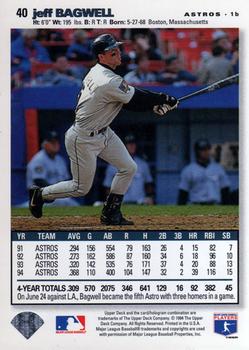 1995 Collector's Choice SE - Silver Signature #40 Jeff Bagwell Back