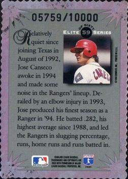 1995 Donruss - Elite Series #59 Jose Canseco Back