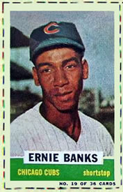 1961 Bazooka #19 Ernie Banks Front