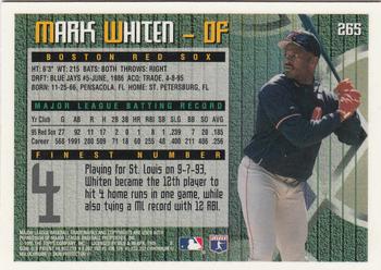 1995 Finest #265 Mark Whiten Back