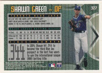 1995 Finest #327 Shawn Green Back