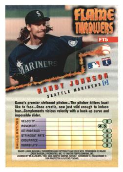 1995 Finest - Flame Throwers #FT5 Randy Johnson Back
