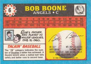 1988 Topps UK Minis #6 Bob Boone Back