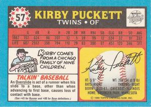 1988 Topps UK Minis #57 Kirby Puckett Back