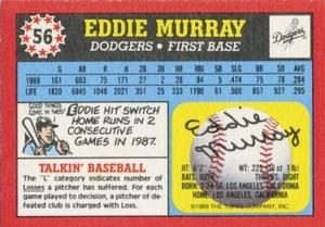 1989 Topps UK Minis #56 Eddie Murray Back
