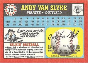 1989 Topps UK Minis #79 Andy Van Slyke Back