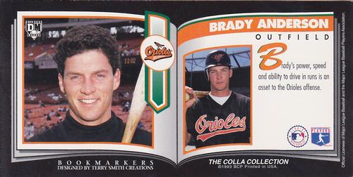 1993 Diamond Marks Bookmarkers #NNO Brady Anderson Back