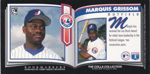 1993 Diamond Marks Bookmarkers #NNO Marquis Grissom Back