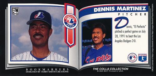 1993 Diamond Marks Bookmarkers #NNO Dennis Martinez Back
