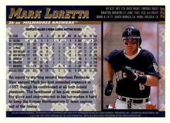 1998 Topps - Inaugural Devil Rays #225 Mark Loretta Back