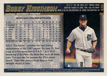 1998 Topps - Inaugural Diamondbacks #436 Bobby Higginson Back