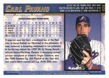 1998 Topps - Inaugural Diamondbacks #458 Carl Pavano Back