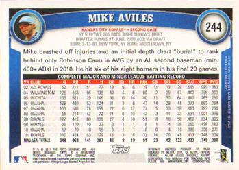 2011 Topps #244 Mike Aviles Back