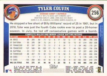 2011 Topps #256 Tyler Colvin Back