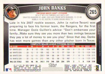 2011 Topps #265 John Danks Back