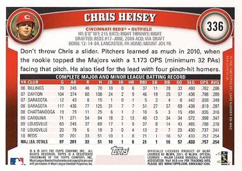 2011 Topps #336 Chris Heisey Back