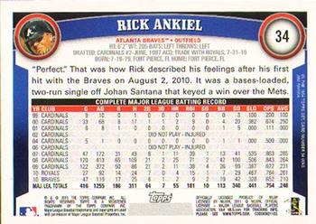 2011 Topps #34 Rick Ankiel Back