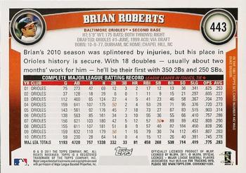 2011 Topps #443 Brian Roberts Back