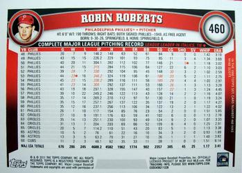 2011 Topps #460 Robin Roberts Back