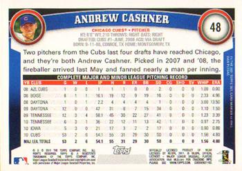 2011 Topps #48 Andrew Cashner Back