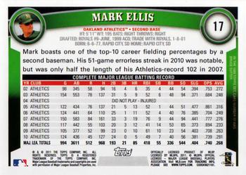 2011 Topps #17 Mark Ellis Back