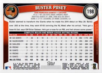 2011 Topps #198 Buster Posey Back