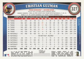 2011 Topps #327 Cristian Guzman Back