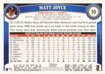 2011 Topps #55 Matt Joyce Back