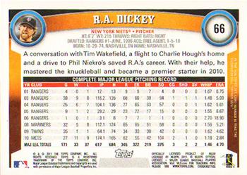 2011 Topps #66 R.A. Dickey Back