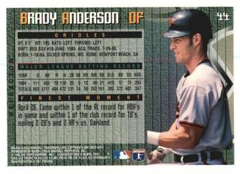 1995 Finest - Refractors #44 Brady Anderson Back