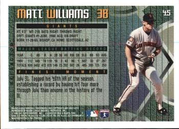 1995 Finest - Refractors #45 Matt Williams Back