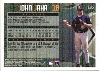 1995 Finest - Refractors #195 John Jaha Back