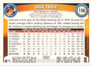 2011 Topps - Diamond Anniversary #156 Josh Thole Back