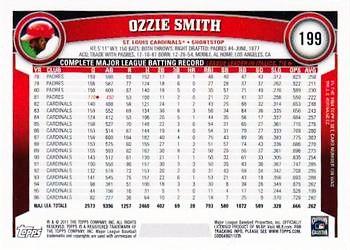 2011 Topps - Diamond Anniversary #199 Ozzie Smith Back