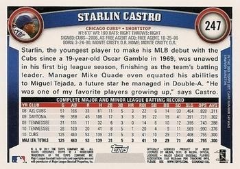 2011 Topps - Diamond Anniversary #247 Starlin Castro Back